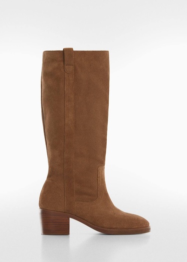  Mango Çocuk Topuklu Deri Bot Kahverengi