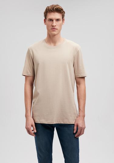  Mavi Bisiklet Yaka Kahverengi Basic Tişört Regular Fit / Normal Kesim 0610251-70319