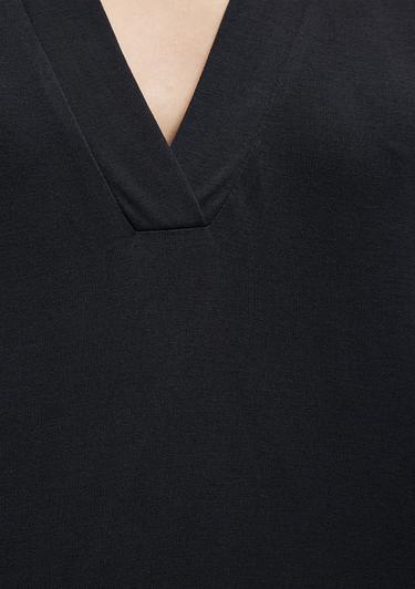  Mavi Siyah Kolsuz Tişört Regular Fit / Normal Kesim 1612250-900