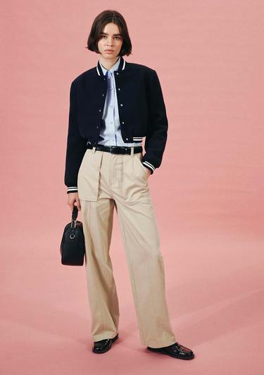  Mavi Geniş Paça Bej Pantolon 1010638-86596