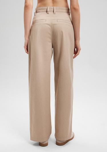  Mavi Geniş Paça Bej Pantolon 1010638-86596