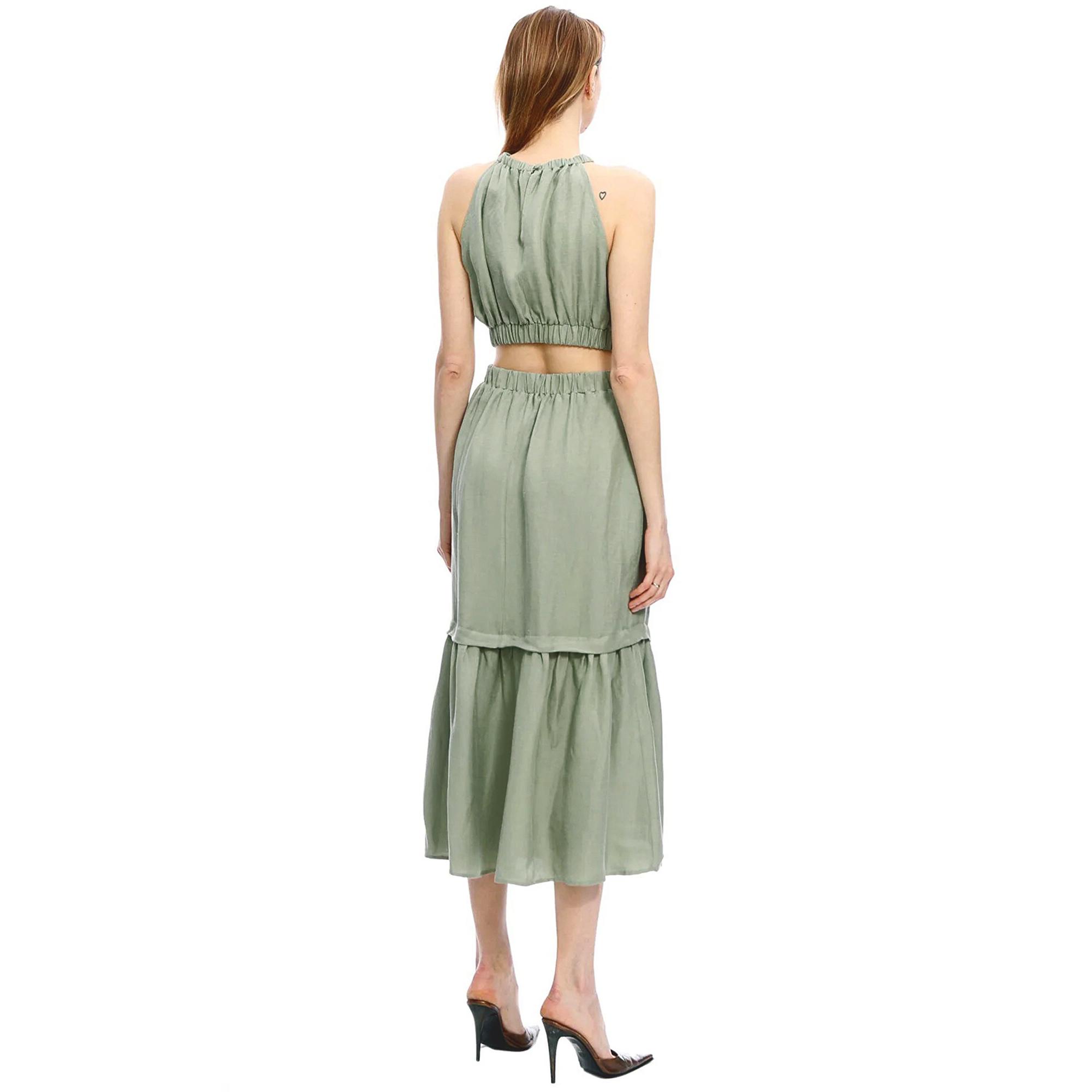 Marais Studio Fiona Aqua Vegan Keten Elbise