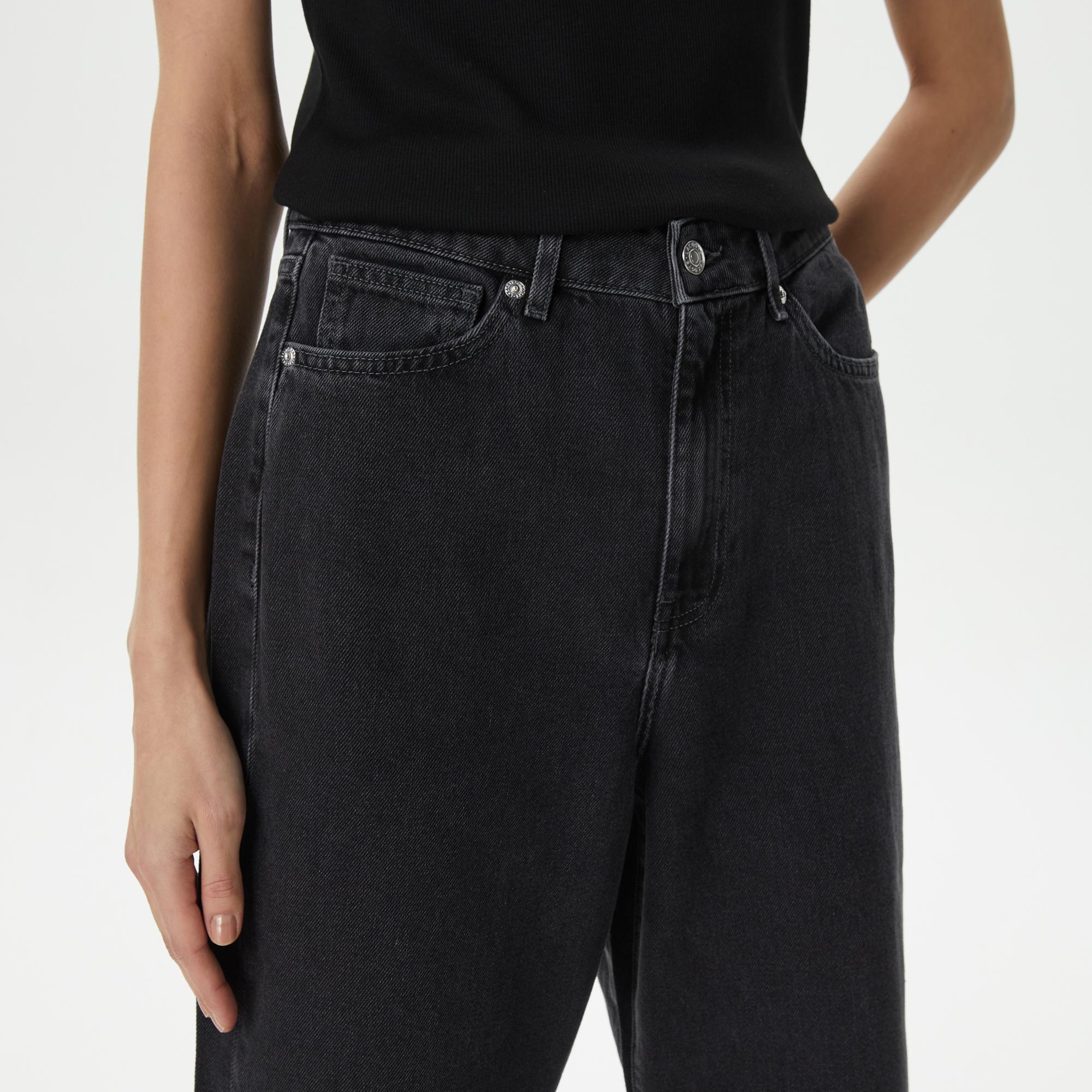 Kadın Loose Fit Siyah Jean Pantolon