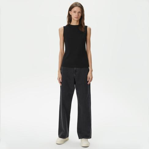  Kadın Loose Fit Siyah Jean Pantolon