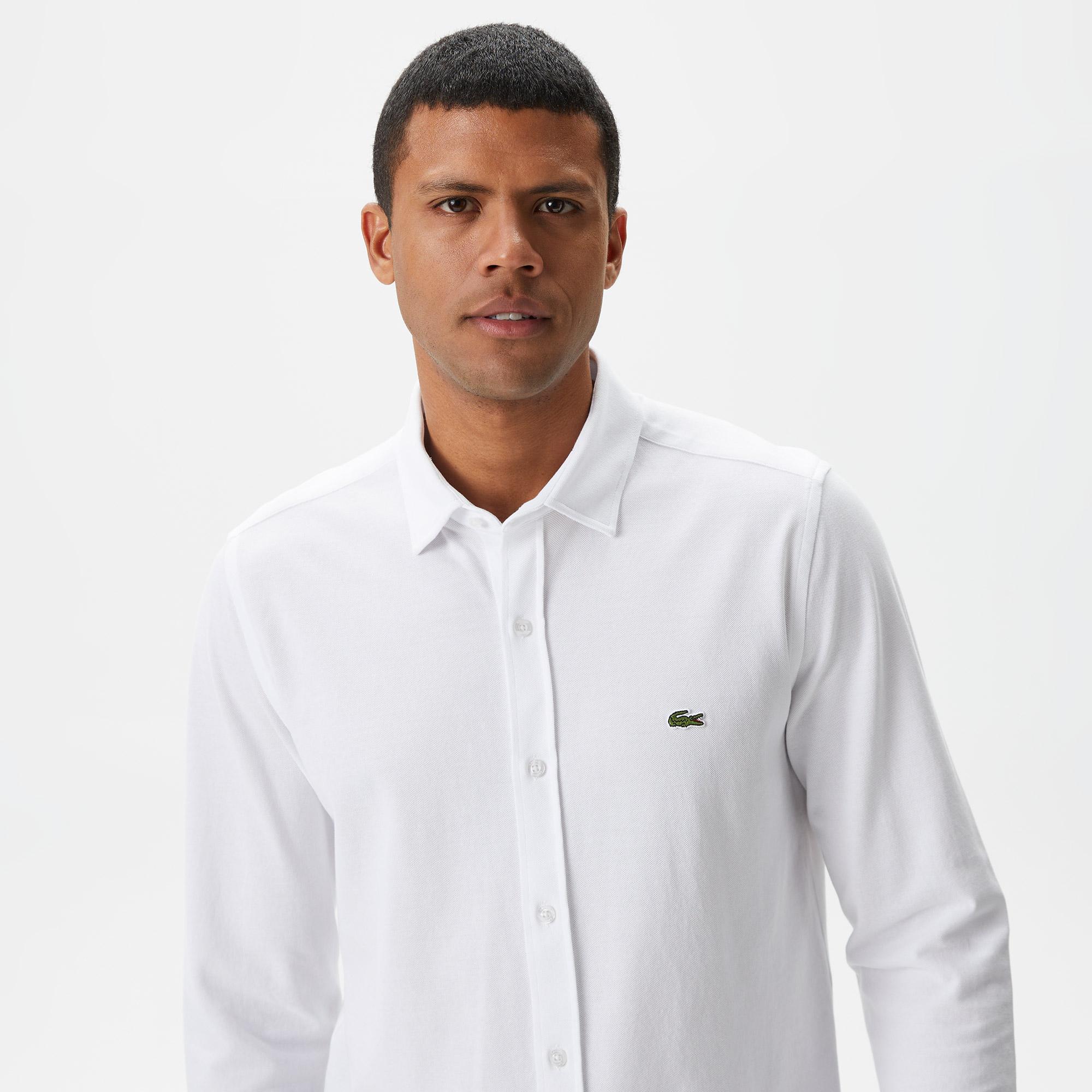 Erkek Slim Fit Beyaz Gömlek