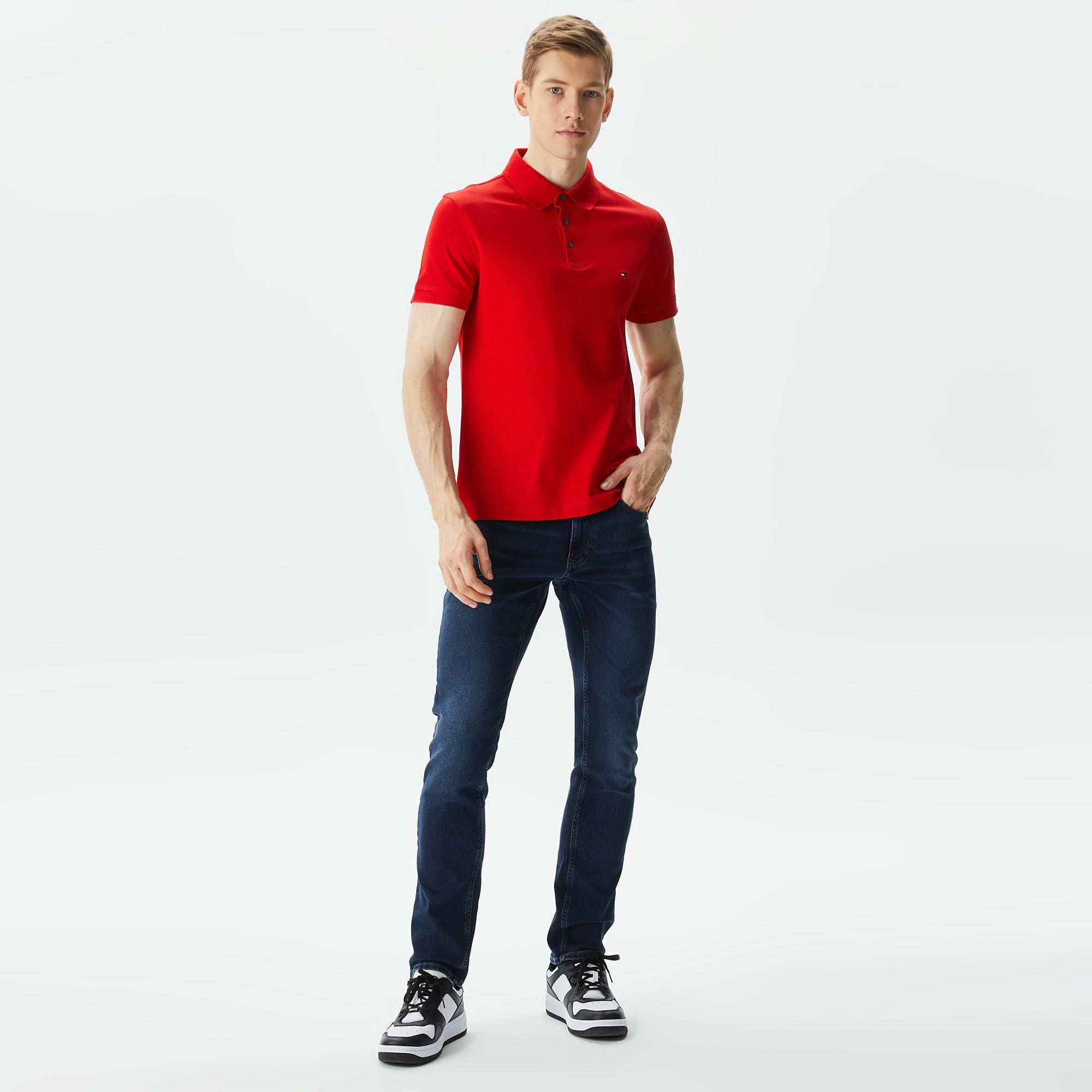 Tommy Hilfiger 1994 Slim Erkek Kırmızı Polo