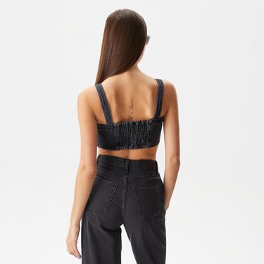  Tommy Jeans Kadın Crop Gri Büstiyer