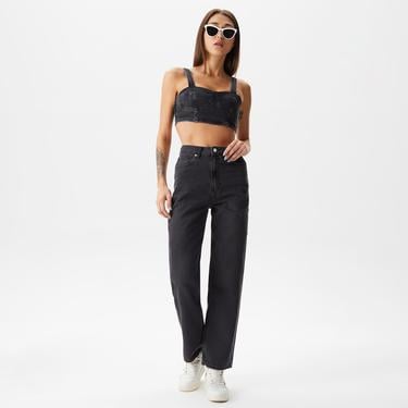  Tommy Jeans Kadın Crop Gri Büstiyer