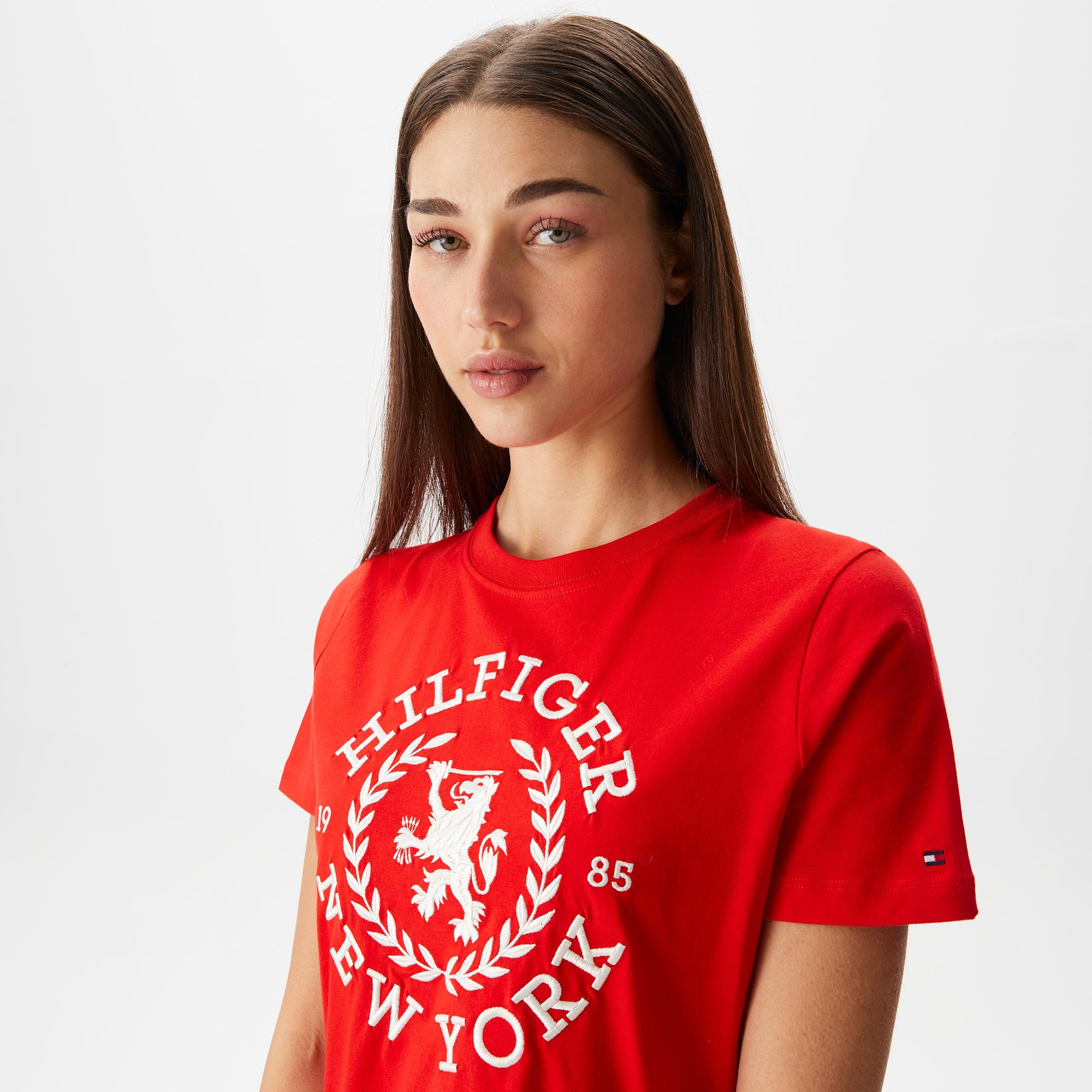 Tommy Hilfiger Reg Kadın Kırmızı T-Shirt