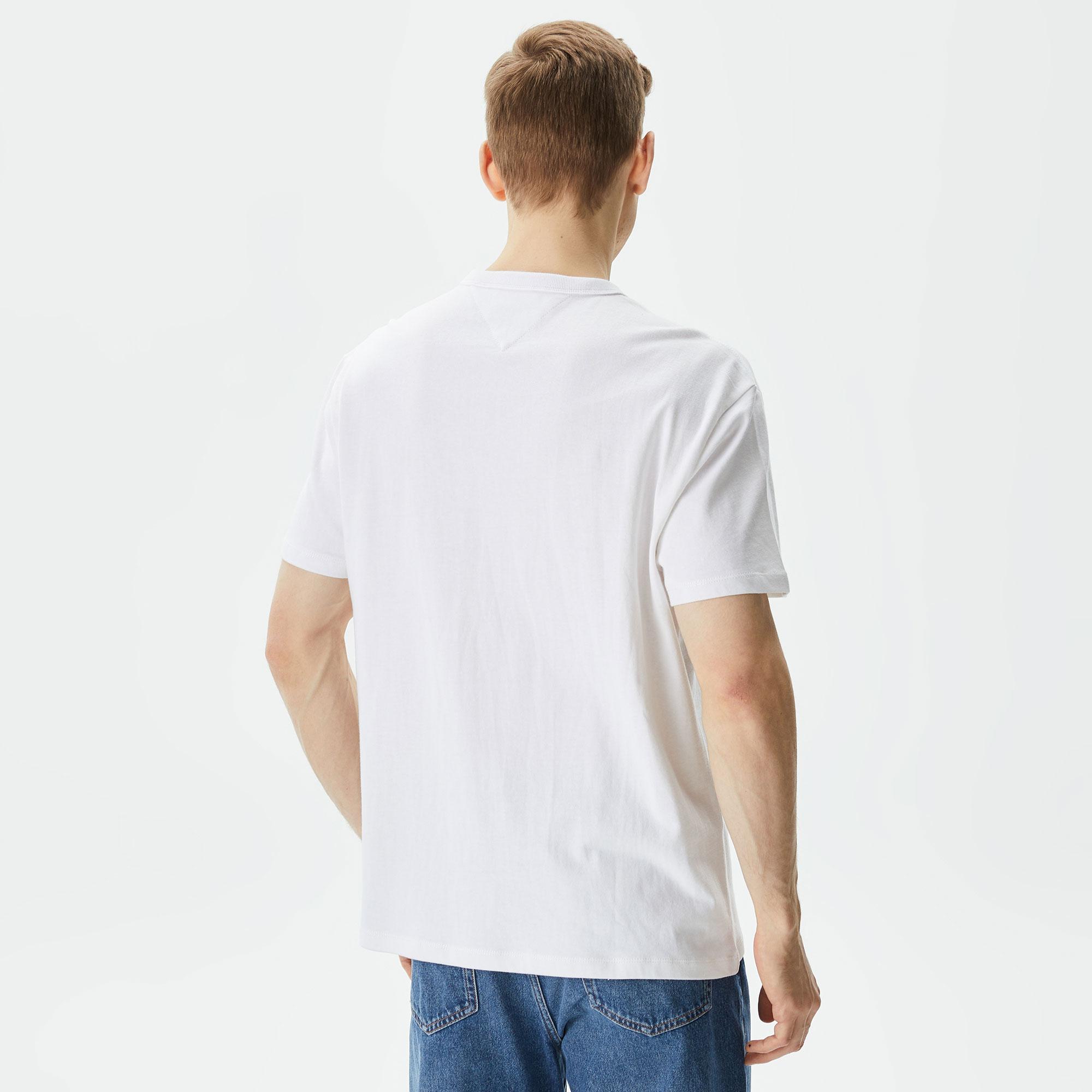 Tommy Jeans Reg Badge Erkek Beyaz T-Shirt
