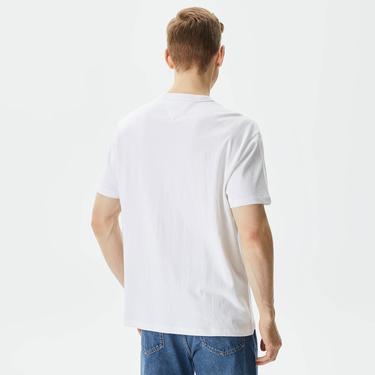  Tommy Jeans Reg Badge Erkek Beyaz T-Shirt