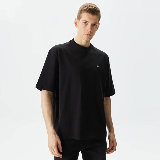  Tommy Jeans Solid Erkek Siyah T-Shirt