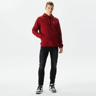  Tommy Jeans Reg Badge Hoodie Erkek Kırmızı Sweatshirt