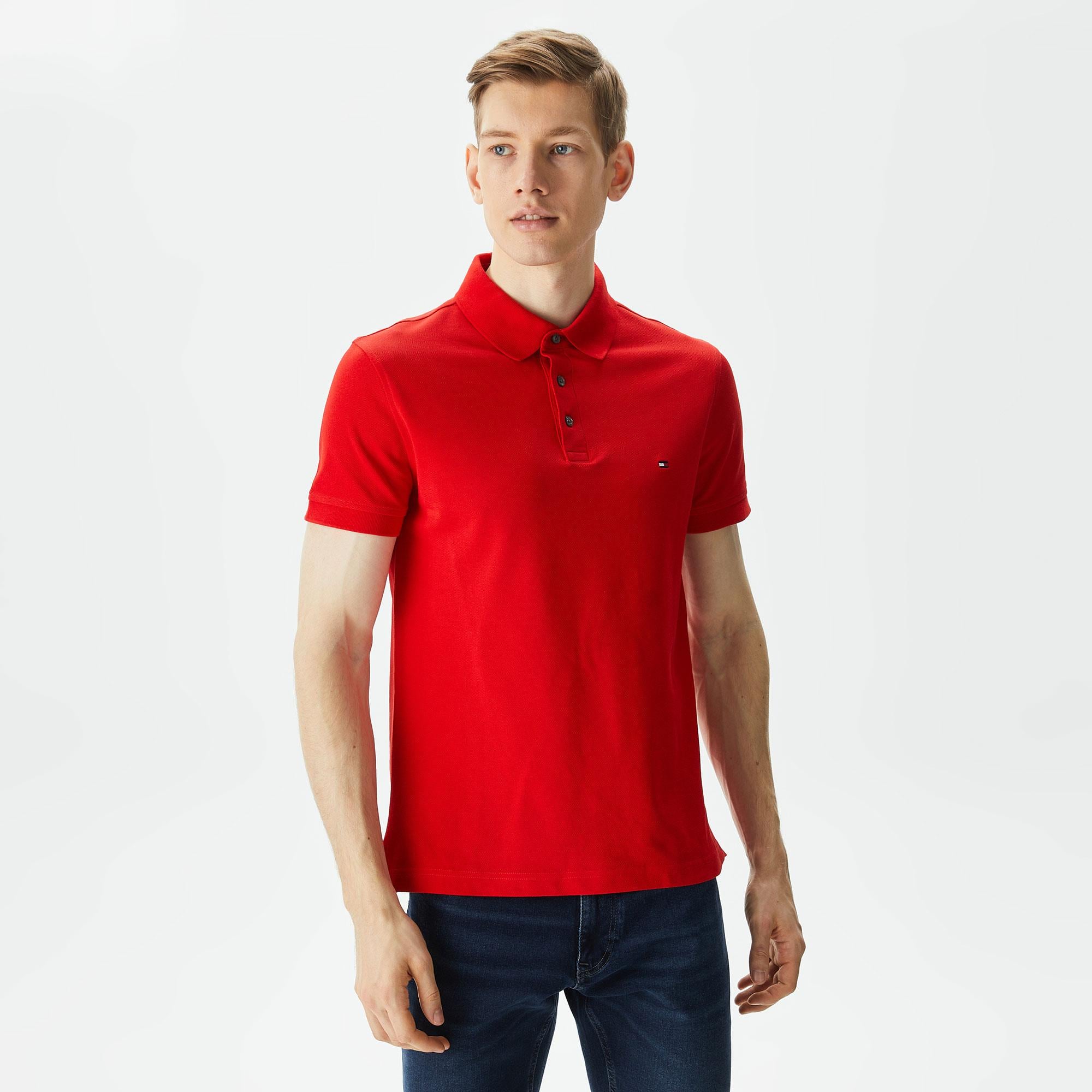 Tommy Hilfiger 1994 Slim Erkek Kırmızı Polo