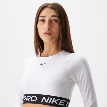  Nike Pro Dri-Fit 365 Kadın Beyaz Crop T-Shirt