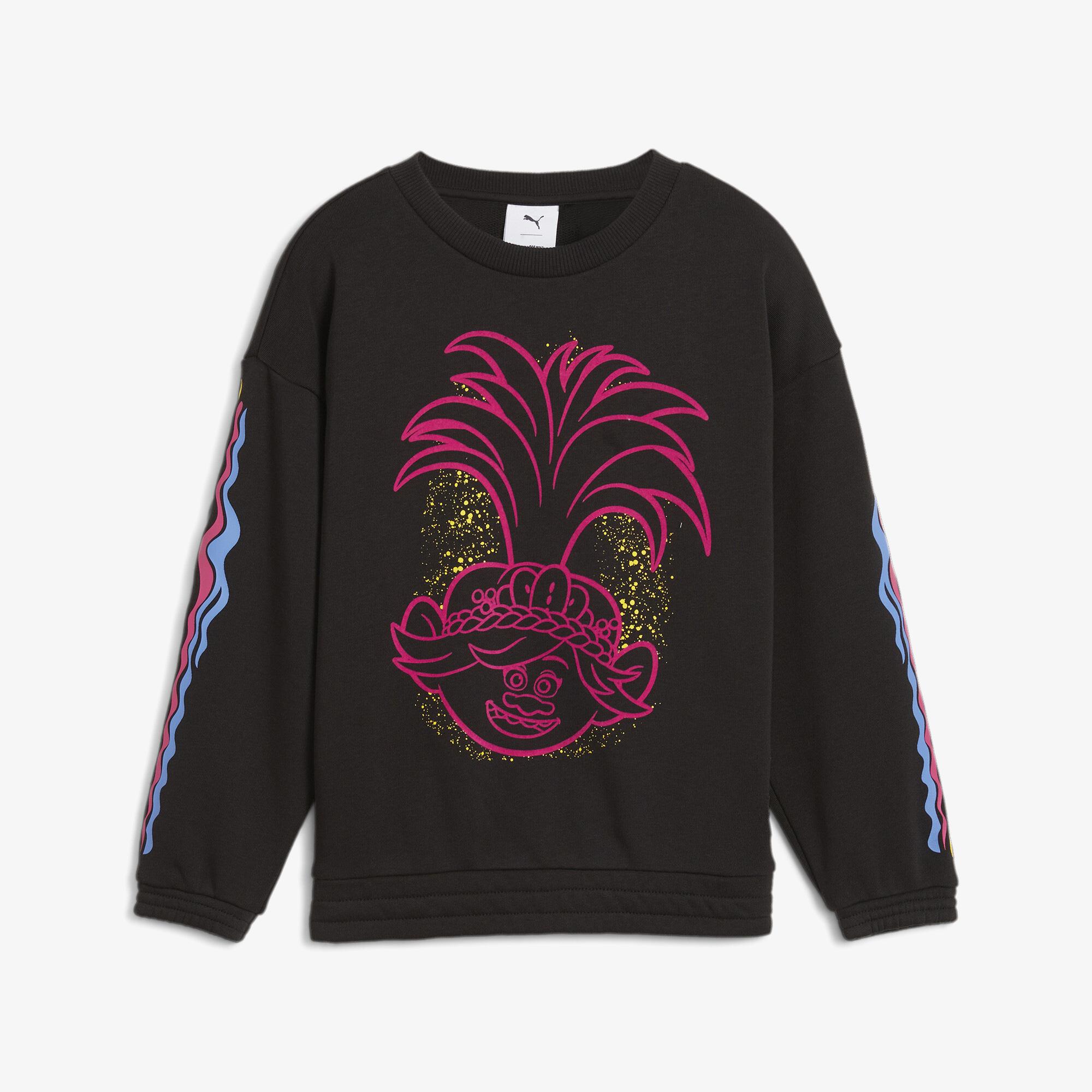 Puma X Trolls Crew Çocuk Siyah Sweatshirt