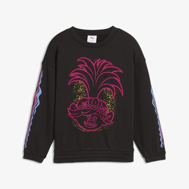  Puma X Trolls Crew Çocuk Siyah Sweatshirt
