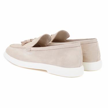  Miles Bej Erkek Nubuk Deri Loafer