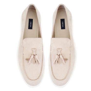  Miles Bej Erkek Nubuk Deri Loafer