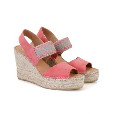  Kadın Pembe Dolgu Topuklu Espadril Sandalet