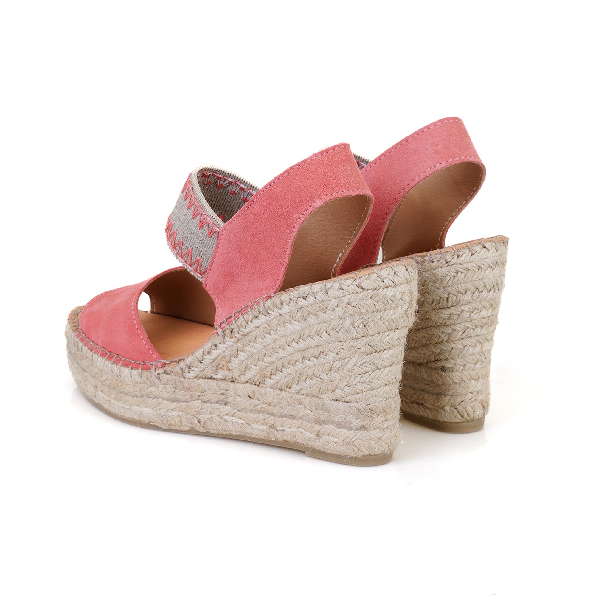 Kadın Pembe Dolgu Topuklu Espadril Sandalet