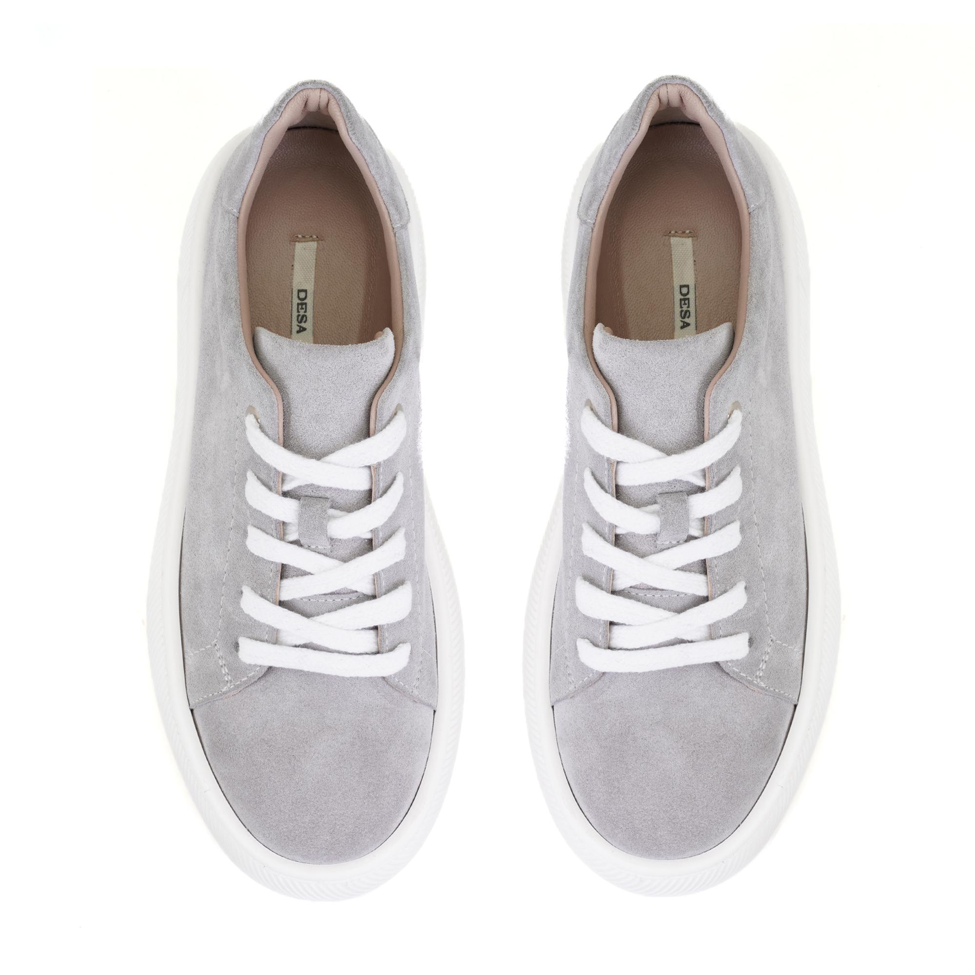 Kadın Gri Deri Günlük Ayakkabı