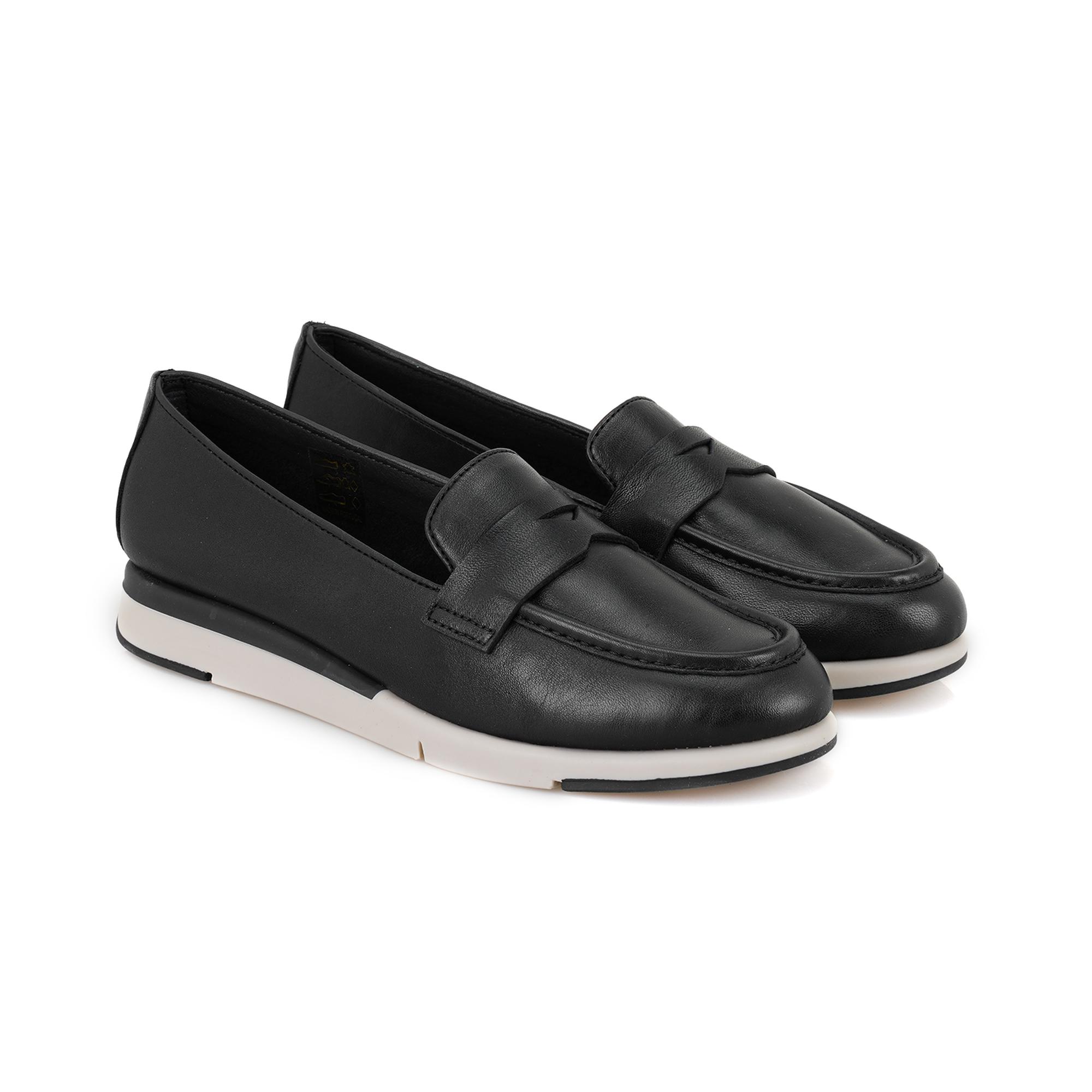 Kadın Siyah DesaComfort Deri Günlük Ayakkabı