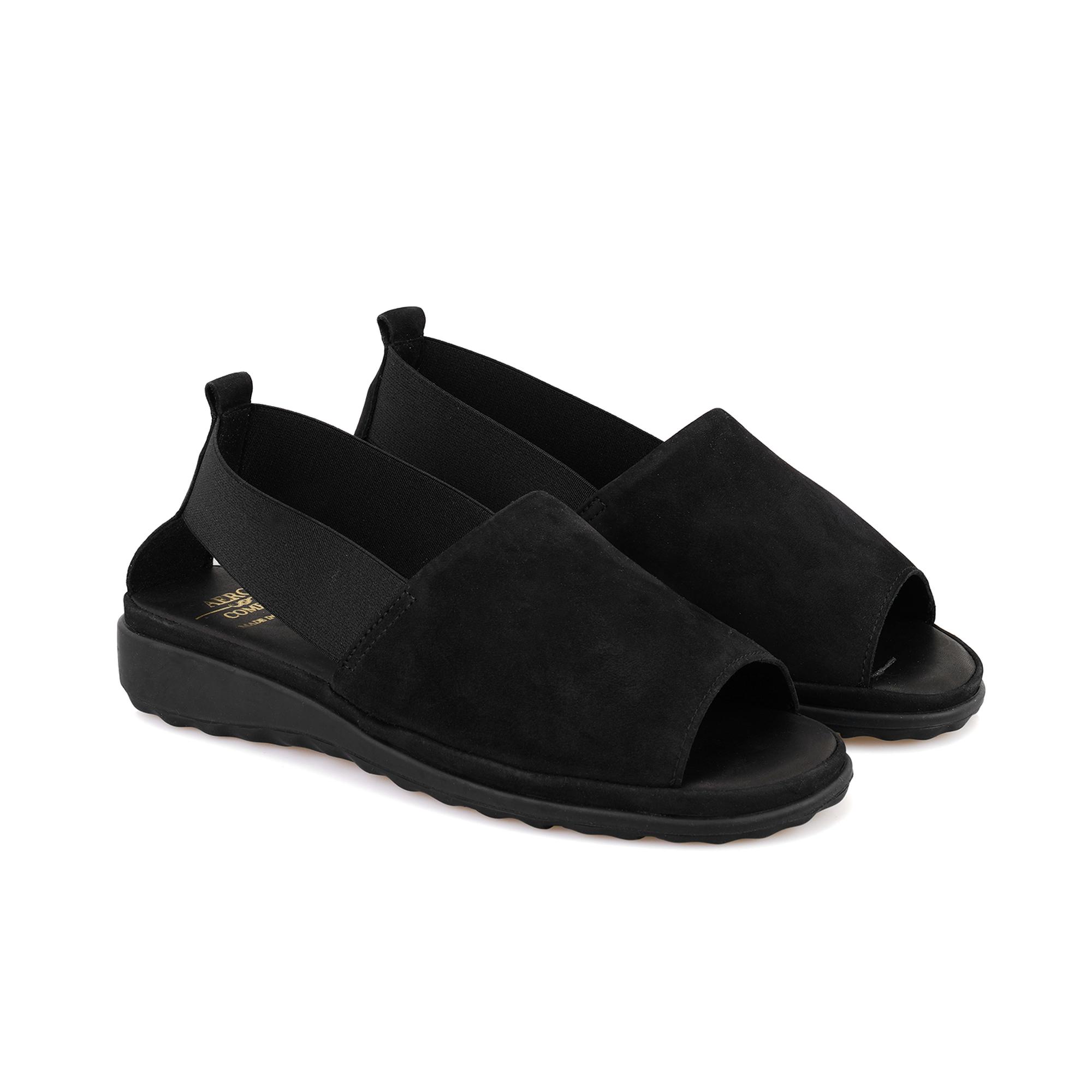 Laney Siyah Kadın Nubuk DesaComfort Deri Sandalet