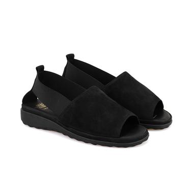  Laney Siyah Kadın Nubuk DesaComfort Deri Sandalet