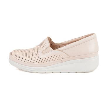  Kadın Bej Dolgu Topuklu Deri DesaComfort Günlük Ayakkabı