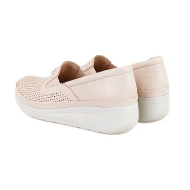  Kadın Bej Dolgu Topuklu Deri DesaComfort Günlük Ayakkabı