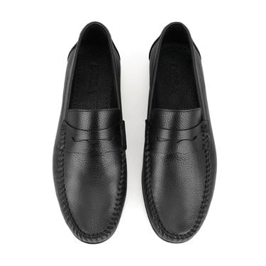  Kelvin Siyah Erkek Deri Loafer