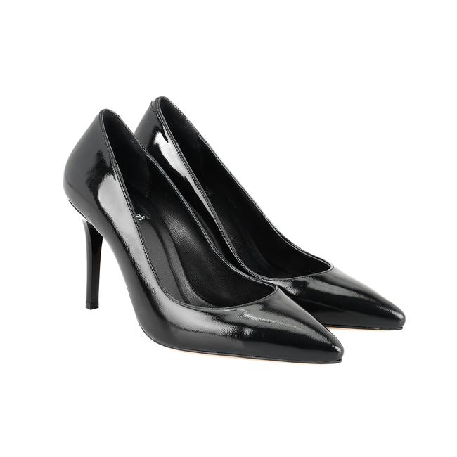  Kadın Siyah Rugan Deri Stiletto