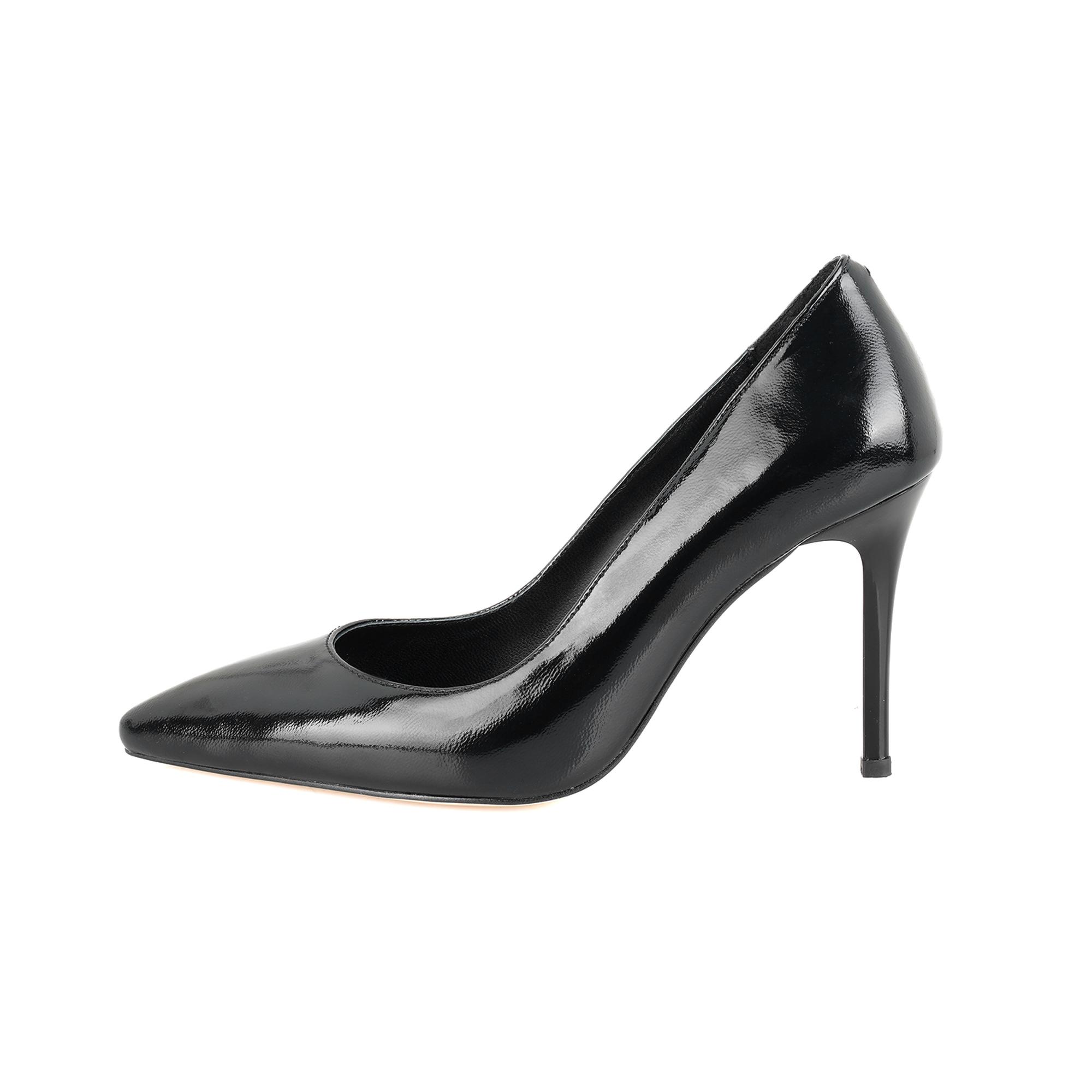 Kadın Siyah Rugan Deri Stiletto