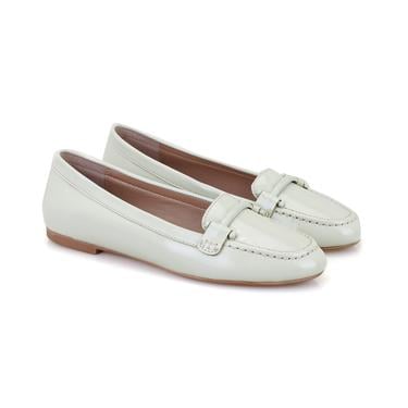  Kadın Açık Yeşil Deri Babet