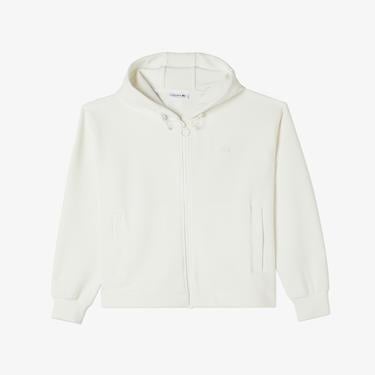  Kadın Relaxed Fit Kapüşonlu Beyaz Sweatshirt