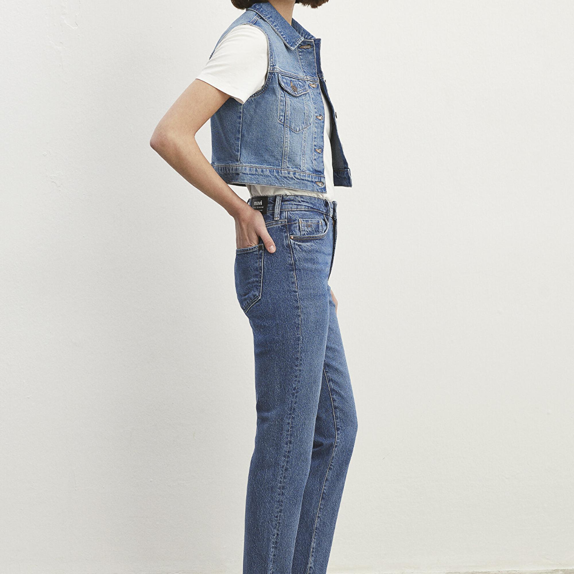 Mavi Rona Classic Denim Indigo Mavisi Jean Yelek Crop / Kısa Kesim 1110450-86815