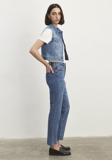  Mavi Rona Classic Denim Indigo Mavisi Jean Yelek Crop / Kısa Kesim 1110450-86815