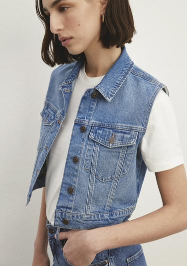  Mavi Rona Classic Denim Indigo Mavisi Jean Yelek Crop / Kısa Kesim 1110450-86815