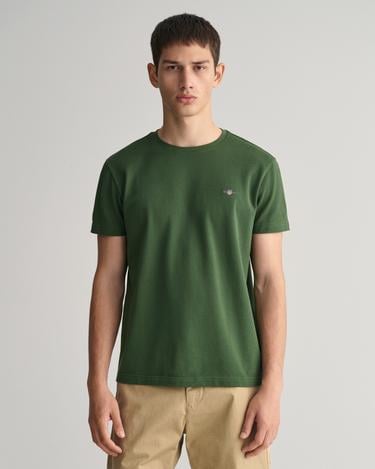  GANT Erkek Yeşil Slim Fit Bisiklet Yaka T-Shirt