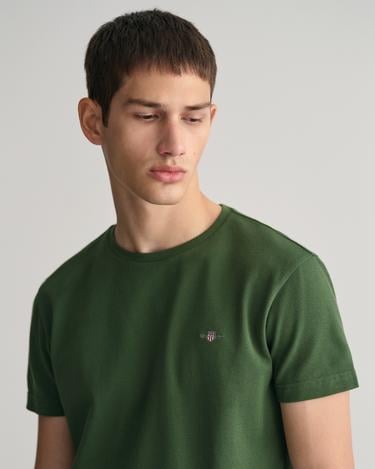  GANT Erkek Yeşil Slim Fit Bisiklet Yaka T-Shirt
