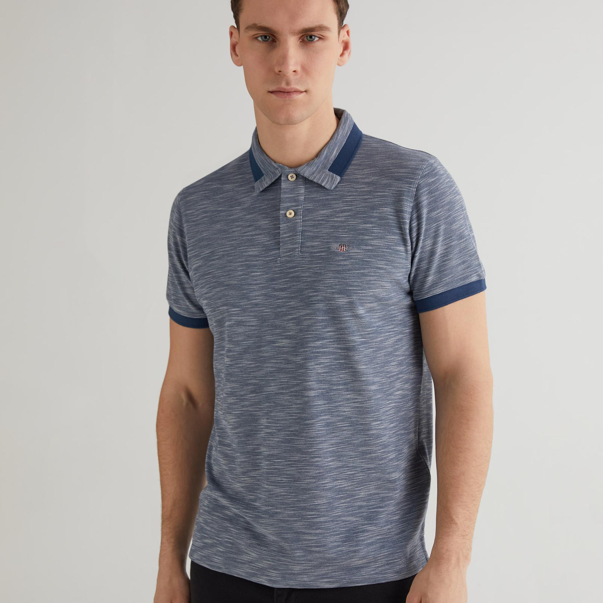 GANT Erkek Mavi Regular Fit Logolu Polo