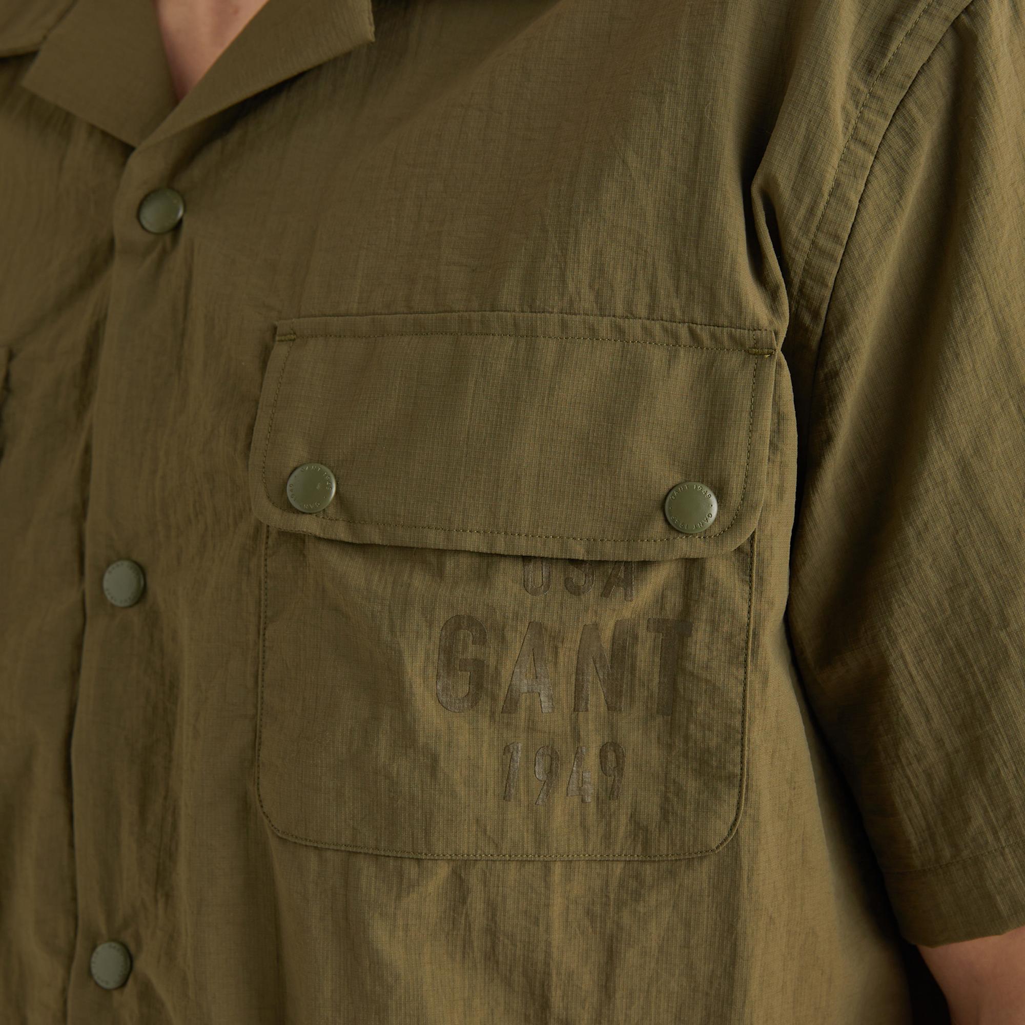 GANT Erkek Yeşil Regular Fit Klasik Yaka Gömlek