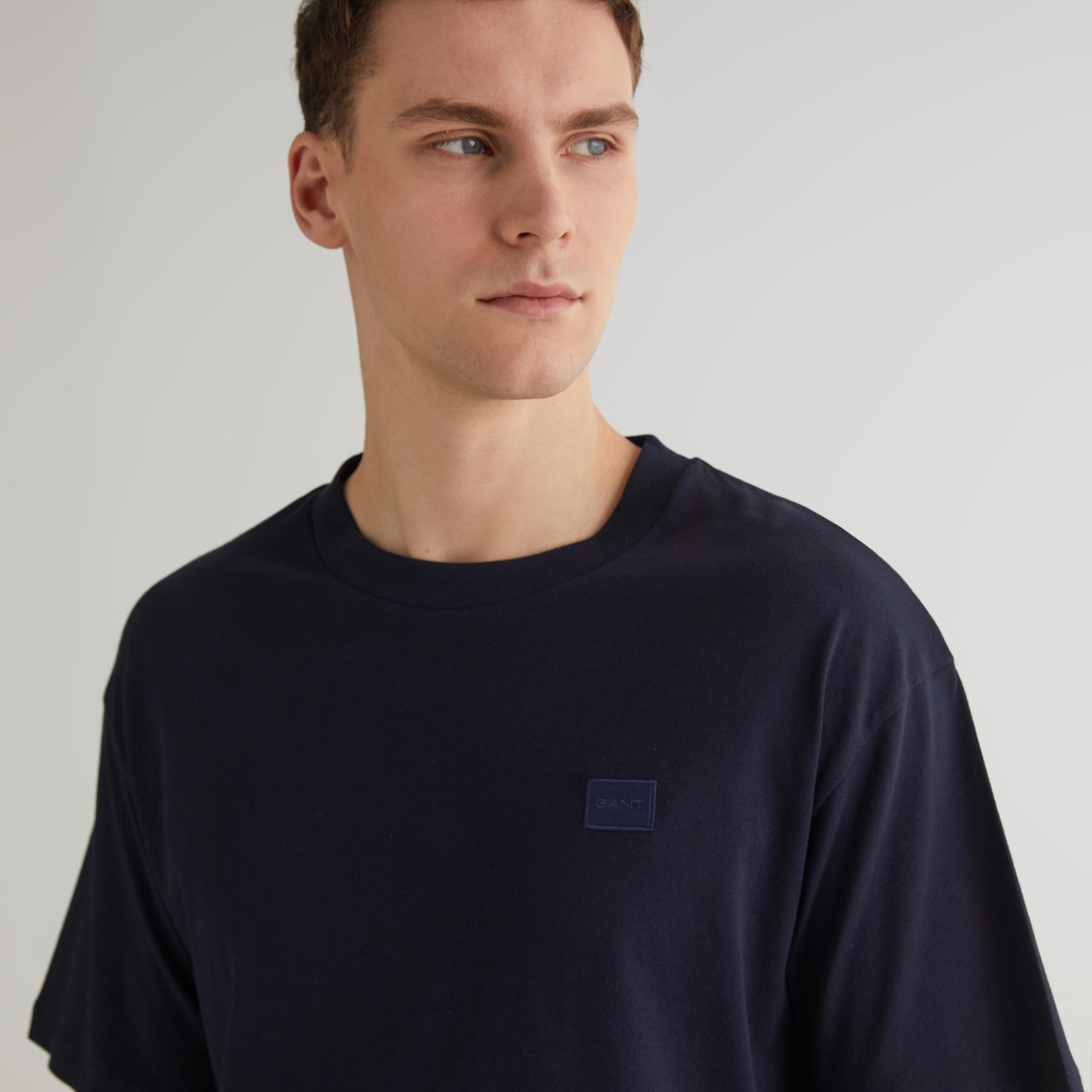 GANT Erkek Lacivert Relaxed Fit Bisiklet Yaka T-shirt
