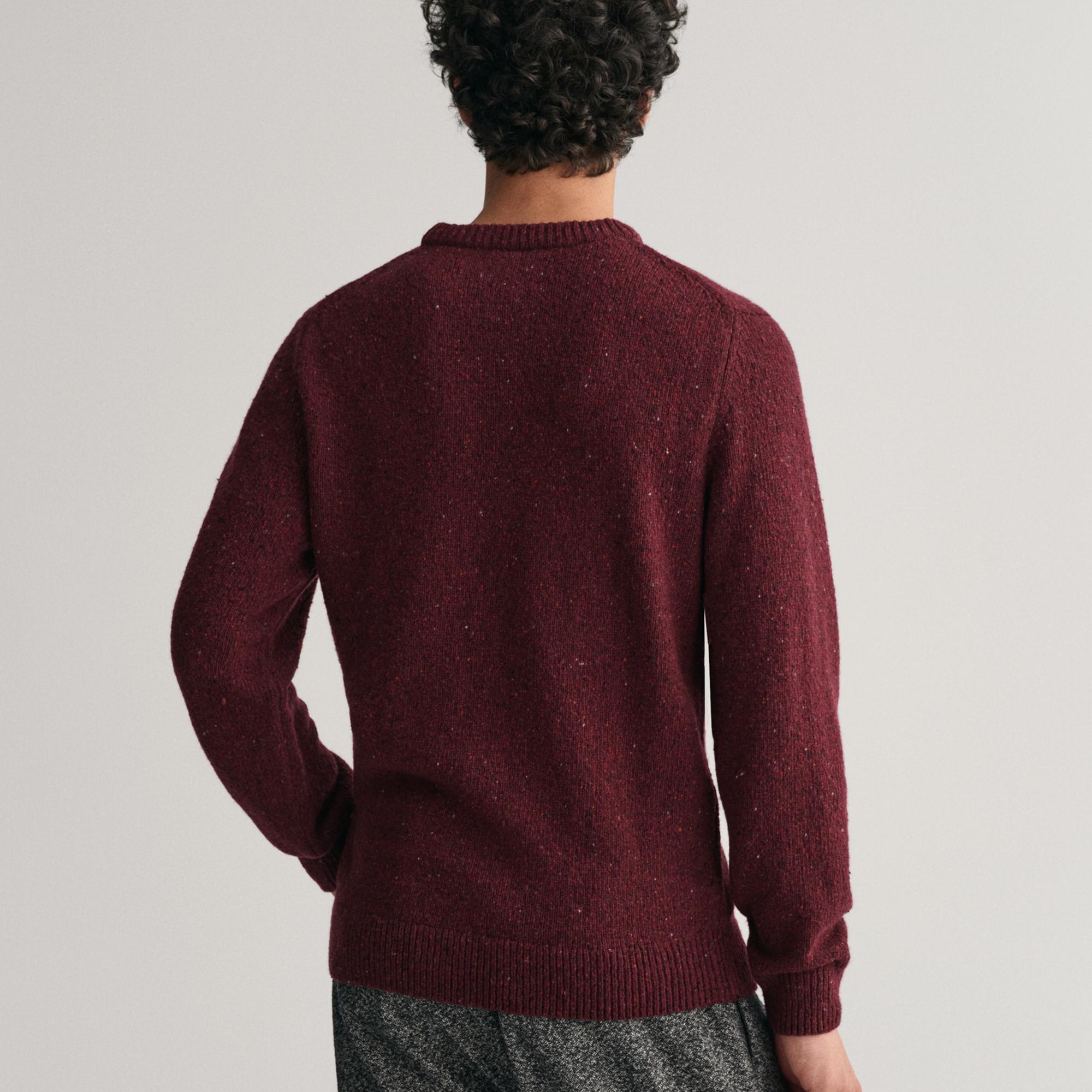 GANT Erkek Bordo Regular Fit Bisiklet Yaka Yünlü Kazak