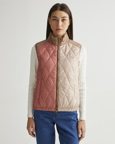  GANT Kadın Bej Dik Yaka Logolu Yelek