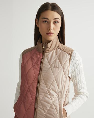  GANT Kadın Bej Dik Yaka Logolu Yelek