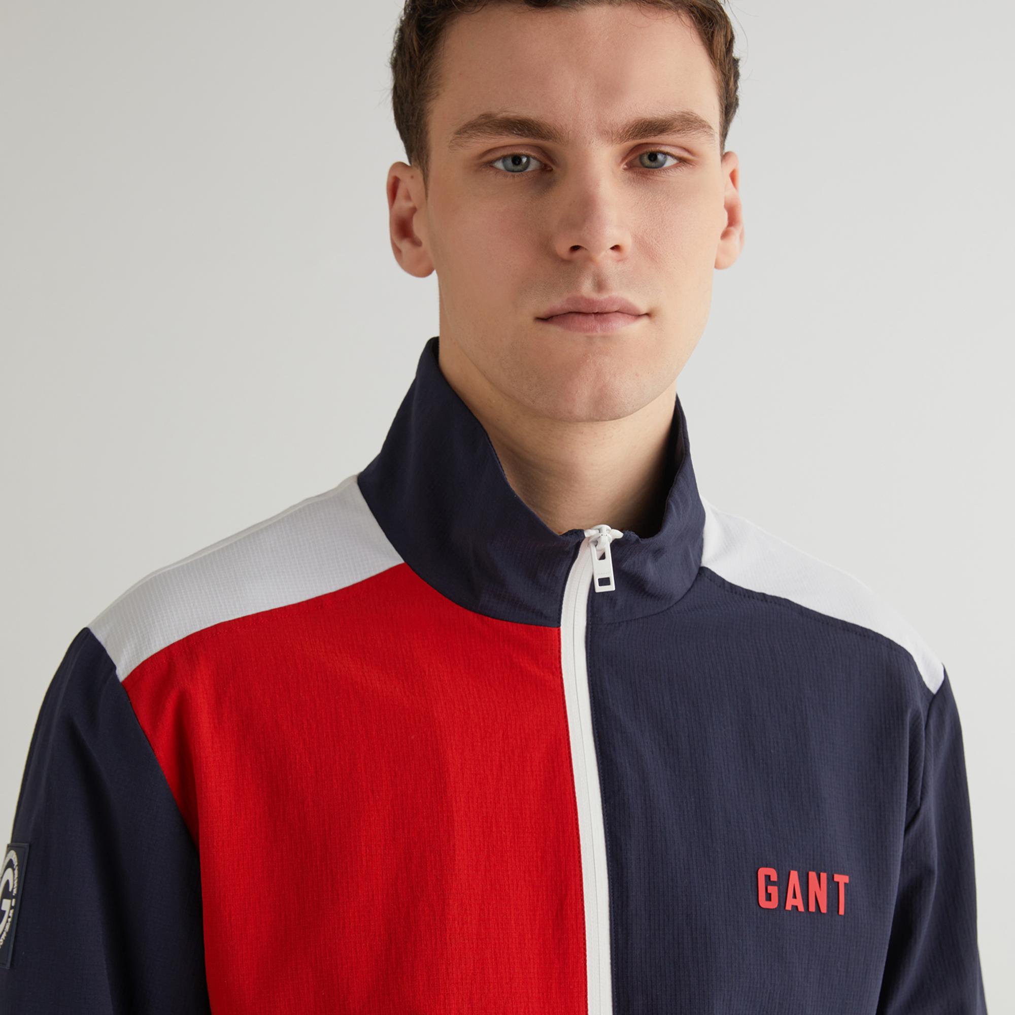 GANT Erkek Lacivert Dik Yaka Renk Bloklu Ceket