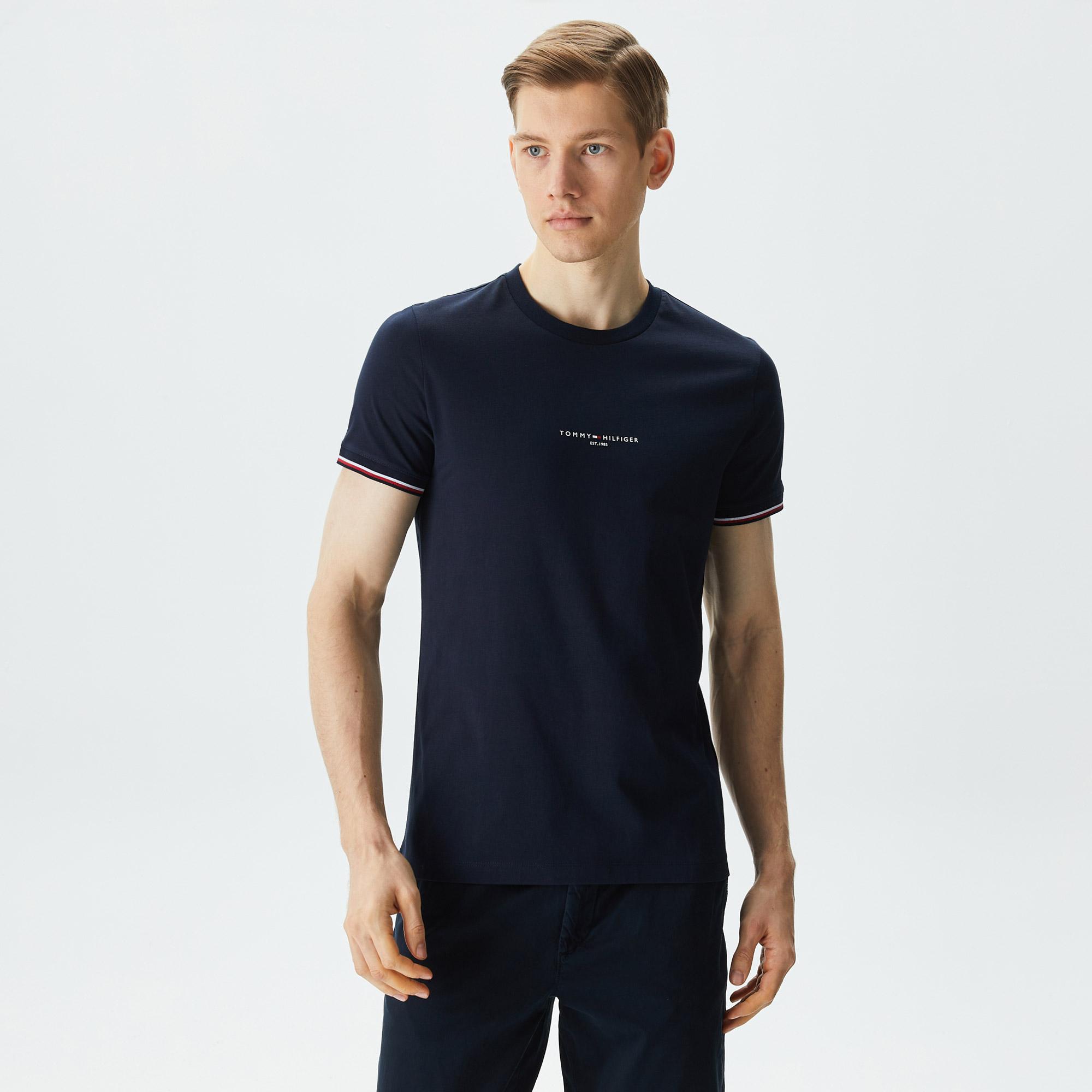 Tommy Hilfiger Logo Tipped Erkek Lacivert T-Shirt