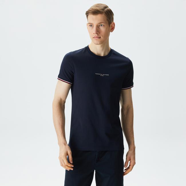  Tommy Hilfiger Logo Tipped Erkek Lacivert T-Shirt